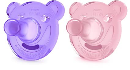 2 Chupetas Soothie Urso Rosa/Roxo - 3 a 18 Meses - Philips Avent