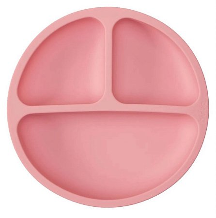 Prato em silicone com Ventosa Rosa - Buba