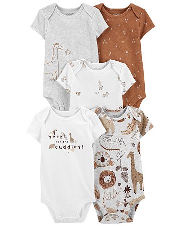 Kit Body 5 Peças Girafa Marrom - 3m (1 a 3 meses) - Carter's