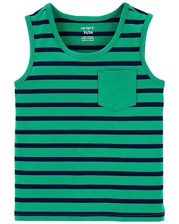 Camiseta Regata Listrada Verde - 3T (3 a 4 anos) - Carter's