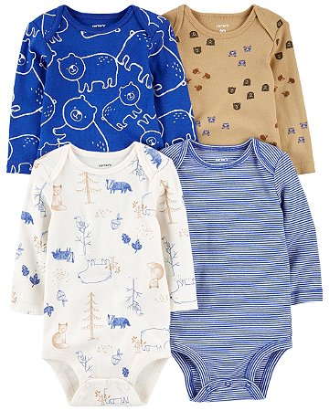 Kit Body 4 Peças Urso Azul - 9m (6 a 9 meses) - Carter's