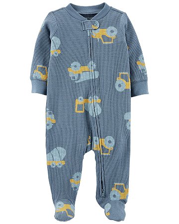 Pijama com pezinho Azul Caminhões - RN - Carter's