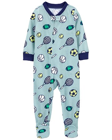 Pijama com pezinho Azul Raquete Tênis - 2T (2 a 3 anos) - Carter's
