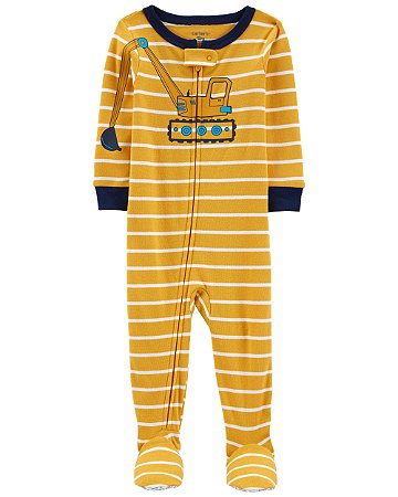 Pijama com pezinho Amarelo Colheitadeira - 24m (18 a 24 meses) - Carter's