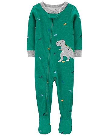 Pijama com pezinho Verde Dino - 24m (18 a 24 meses) - Carter's