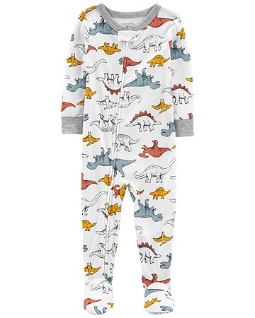 Pijama com pezinho Branco Dino - 24m (18 a 24 meses) - Carter's