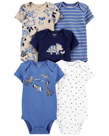 Kit Body 5 Peças Rinoceronte Azul - 6m (3 a 6 meses) - Carter's