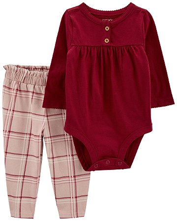 Conjunto 2 Peças Xadrez Vinho - RN - Carter's
