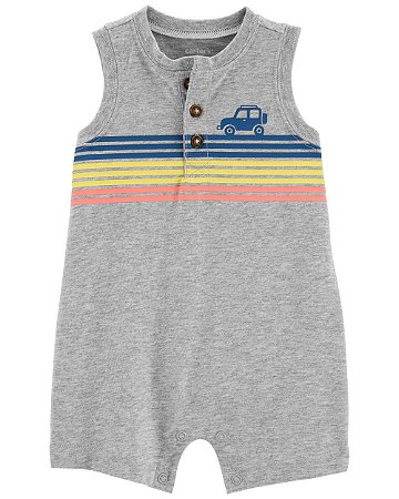 Romper Cinza Carro - 12m (9 a 12 meses) - Carter's