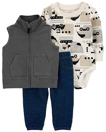 Conjunto 3 Peças Colete Trator - RN - Carter's