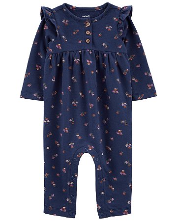 Macacão Floral Azul - 18m (12 a 18 meses) - Carter's