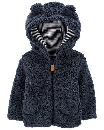 Cardigan Capuz Urso Azul Marinho - 3m (1 a 3 meses) - Carter's