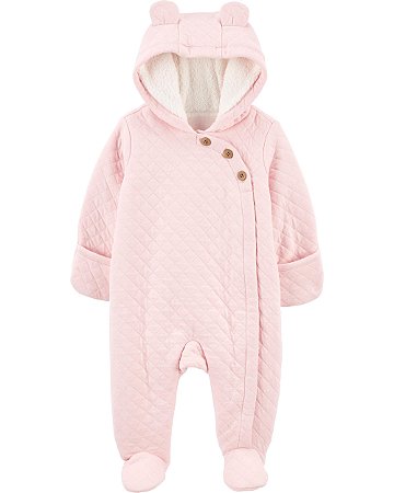 Macacão Rosinha Bebê com Capuz - 9m (6 a 9 meses) - Carter's