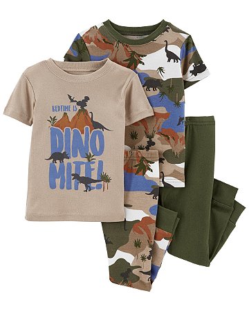Kit Pijama 4 Peças Dino Exército - 3T (3 a 4 anos) - Carter's