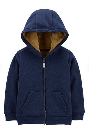 Moletom com capuz Pelúcia Azul Marinho - 3T (3 a 4 anos) - Carter's