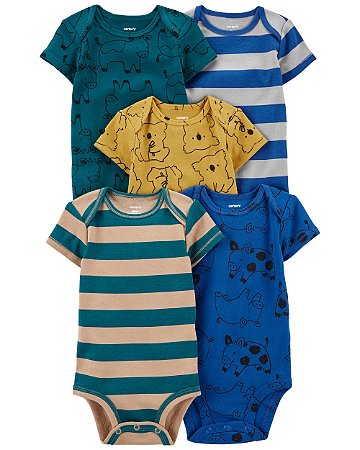 Kit Body 5 Peças Porquinho Azul - 12m (9 a 12 meses) - Carter's