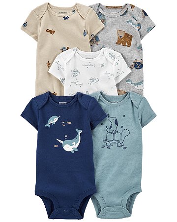 Kit Body 5 Peças Dog/Tartaruga - 6m (3 a 6 meses) - Carter's