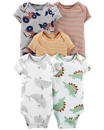 Kit Body 5 Peças Dino/Baleia - 6m (3 a 6 meses) - Carter's