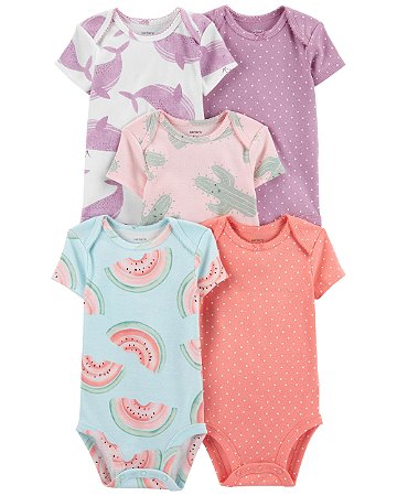 Kit Body 5 Peças Melancia - 6m (3 a 6 meses) - Carter's