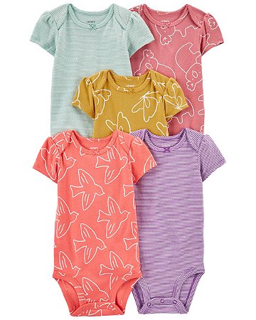 Kit Body 5 Peças Pássaro Girl - RN - Carter's