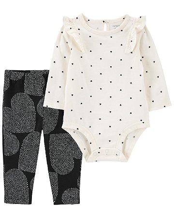 Conjunto 2 peças Preto Coração - RN - Carter's