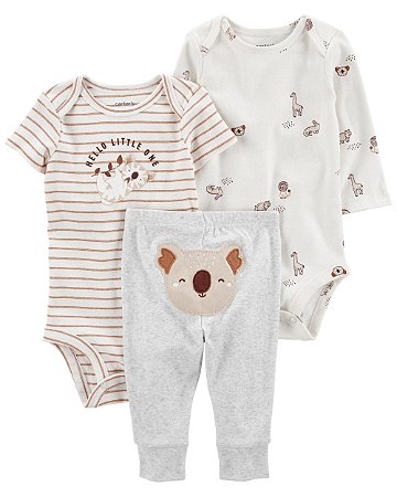 Conjunto 3 peças Coala Bege - RN - Carter's