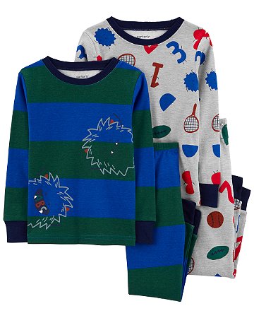 Kit Pijama 4 peças Monstros - 3T (3 a 4 anos) - Carter's