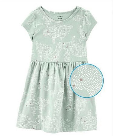 Vestido Verdinho Coelho - 6m (3 a 6 meses) - Carter's