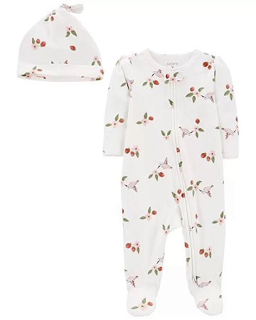 Pijama com pezinho Beija-Flor + Touca - 9m (6 a 9 meses) - Carter's