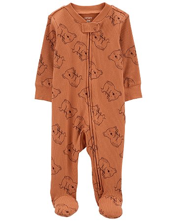 Pijama com pezinho Coala Marrom - 6m (3 a 6 meses) - Carter's