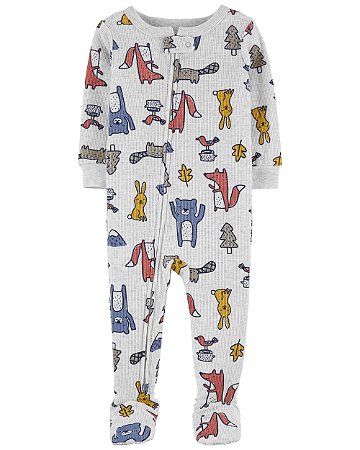 Pijama com pezinho Animais Cinza Raposa - 24m (18 a 24 meses) - Carter's