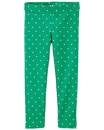 Calça Legging Poa Verde - 6m (3 a 6 meses) - Carter's