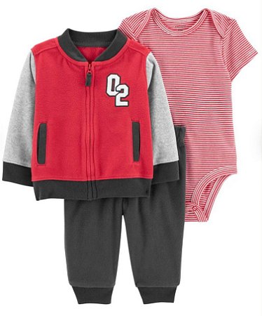 Conjunto 3 peças casaco 02 - 12m (9 a 12 meses) - Carter's