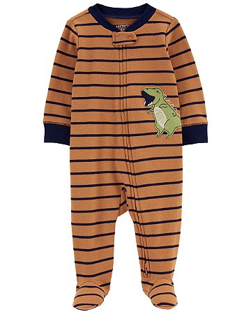 Pijama com pezinho Dino Marrom Listrado - RN - Carter's
