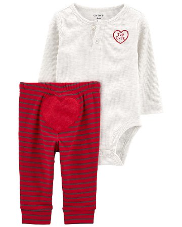 Conjunto 2 peças Coração Vermelho - 18m (12 a 18 meses) - Carter's