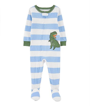 Pijama com pezinho Listrado Jacaré - 18m (12 a 18 meses) - Carter's