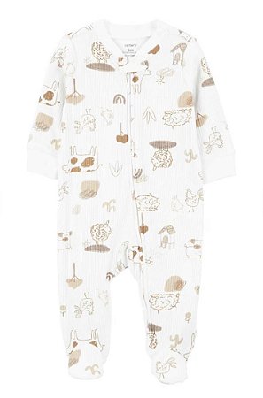 Pijama com pezinho Branco Ovelha/Vaca - RN - Carter's