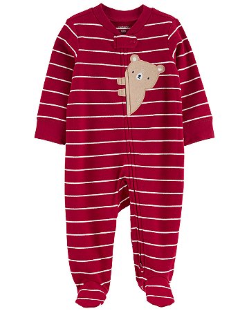 Pijama com pezinho Vinho Ursinho - 6m (3 a 6 meses) - Carter's