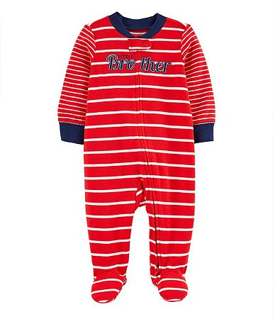 Pijama com pezinho Little Brother Vermelho - 9m (6 a 9 meses) - Carter's