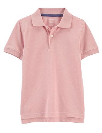 Camiseta Polo Masculina Rosa - 12m (9 a 12 meses) - Carter's