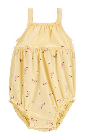 Body Amarelo Floral - 12m (9 a 12 meses) - Carter's