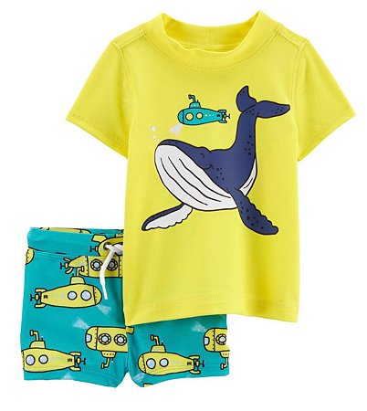 Conjunto UV Submarino Amarelo - 3m (1 a 3 meses) - Carter's