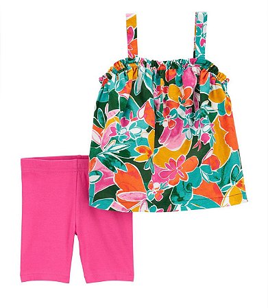 Conjunto 2 peças Short Pink Blusa Estampa - 24m (18 a 24 meses) - Carter's
