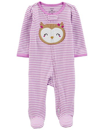 Pijama com pezinho Coruja Roxo - RN - Carter's