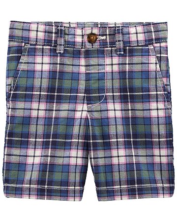 Bermuda Tarja Xadrez Azul/Verde - 3T (3 a 4 anos) - Carter's