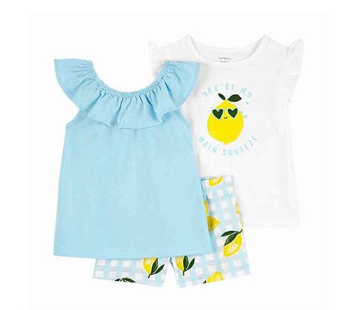 Conjunto 3 peças Limão Siciliano - 3T (3 a 4 anos) - Carter's