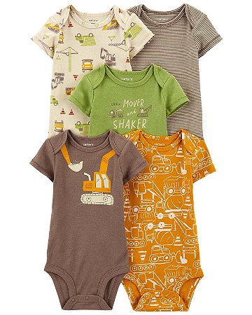 Kit Body 5 Peças Construção - 3m (1 a 3 meses) - Carter's