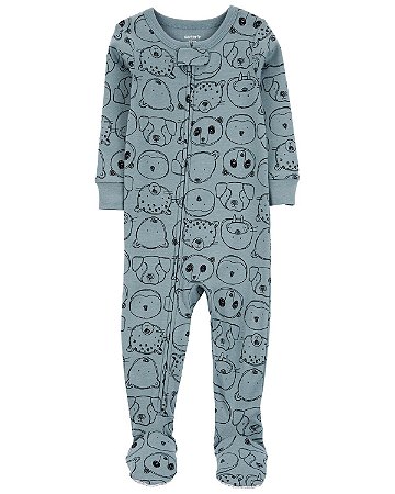 Pijama com pezinho Animais Azul - 18m (12 a 18 meses) - Carter's