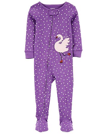 Pijama com pezinho Cisne Roxo - 24m (18 a 24 meses) - Carter's
