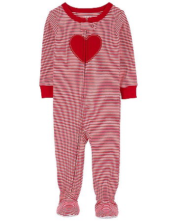 Pijama com pezinho Coração Vermelho - 24m (18 a 24 meses) - Carter's